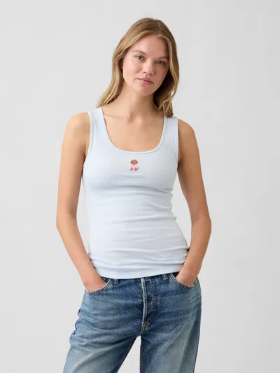 Gap Factory Ribbed Scoopneck Tank Top In Blue