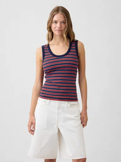 Gap Factory Ribbed Scoopneck Tank Top In Blue
