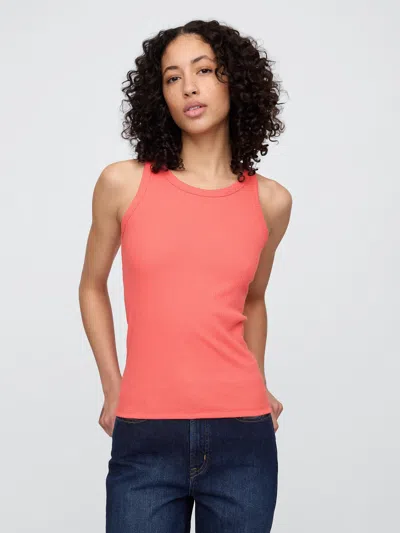 Gap Factory Ribbed Scoopneck Tank Top In Brown