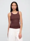 Gap Factory Ribbed Scoopneck Tank Top In Brown