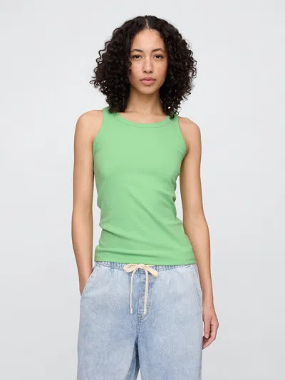 Gap Factory Ribbed Scoopneck Tank Top In Green