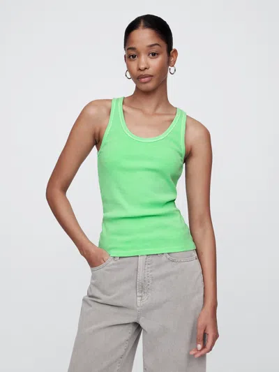 Gap Factory Ribbed Scoopneck Tank Top In Green