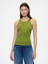 Gap Factory Ribbed Scoopneck Tank Top In Green