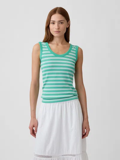Gap Factory Ribbed Scoopneck Tank Top In Green