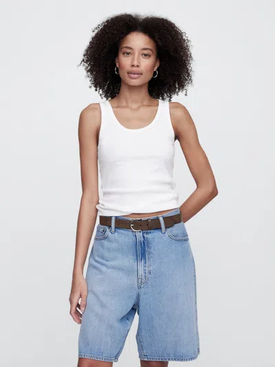 Gap Factory Ribbed Scoopneck Tank Top In Blue