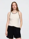 Gap Factory Ribbed Scoopneck Tank Top In Neutral