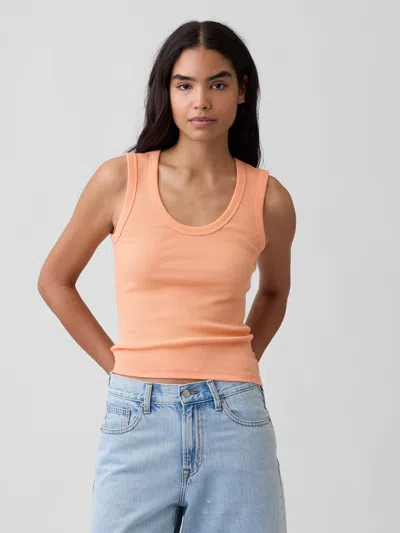 Gap Factory Ribbed Scoopneck Tank Top In Orange