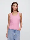 Gap Factory Ribbed Scoopneck Tank Top In Pink