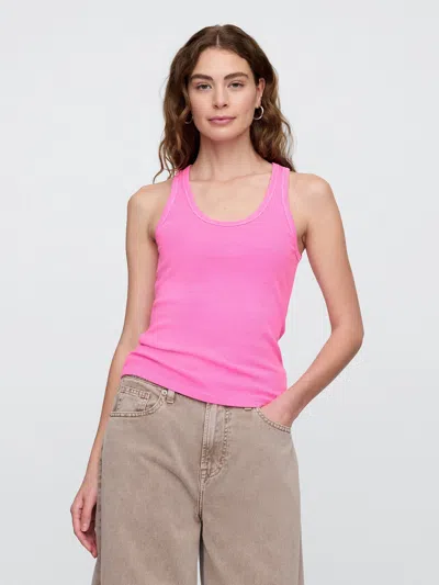 Gap Factory Ribbed Scoopneck Tank Top In Pink