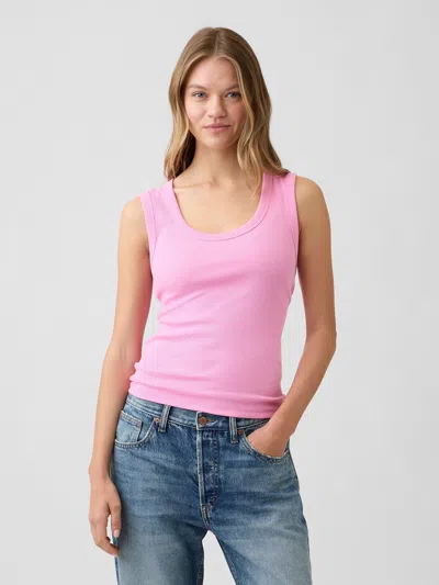 Gap Factory Ribbed Scoopneck Tank Top In Pink