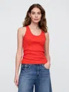 Gap Factory Ribbed Scoopneck Tank Top In Red