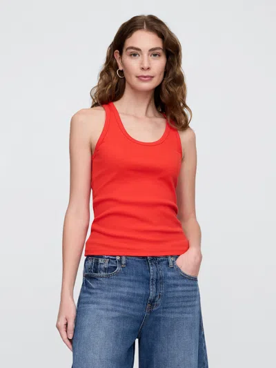 Gap Factory Ribbed Scoopneck Tank Top In Red
