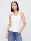 Gap Factory Ribbed Scoopneck Tank Top In White