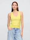 Gap Factory Ribbed Scoopneck Tank Top In Yellow