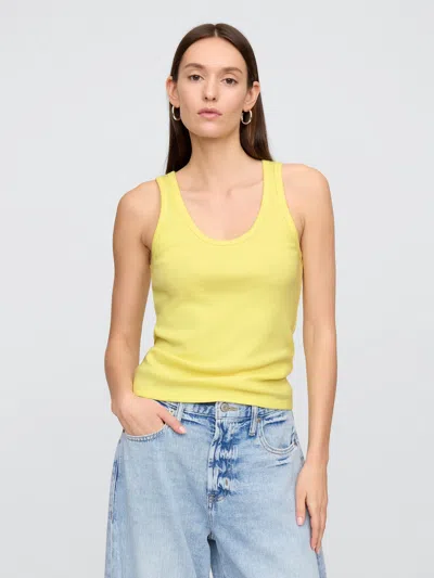 Gap Factory Ribbed Scoopneck Tank Top In Yellow