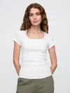 Gap Factory Ribbed Scoopneck Top In White