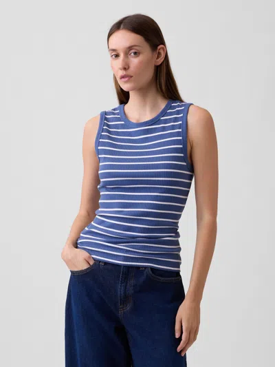 Gap Factory Ribbed Shell Tank In Blue