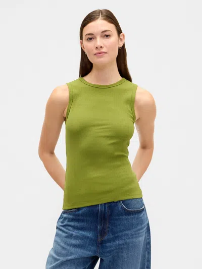 Gap Factory Ribbed Shell Tank Top In Green
