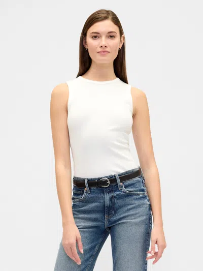 Gap Factory Ribbed Shell Tank Top In White