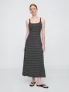 Gap Factory Ribbed Squareneck Midi Dress In Black