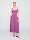 Gap Factory Ribbed Squareneck Midi Dress In Purple