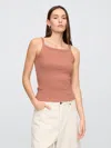 Gap Factory Ribbed Squareneck Tank Top In Brown