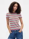 Gap Factory Ribbed Stripe Crewneck T-shirt In Multi