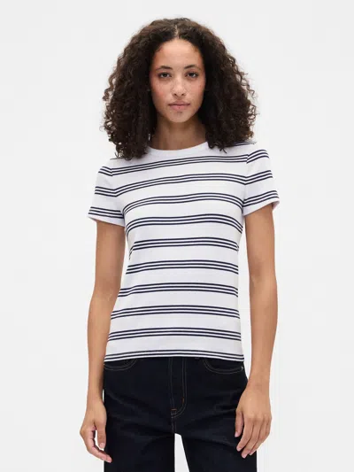 Gap Factory Ribbed Stripe Crewneck T-shirt In Pattern