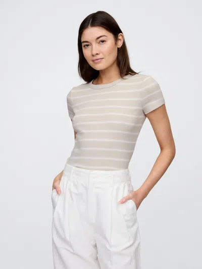 Gap Factory Ribbed Stripe T-shirt In Brown