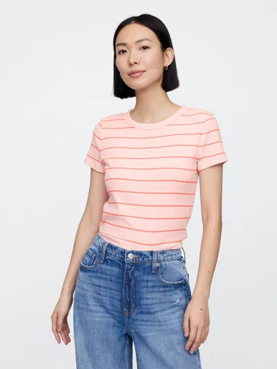 Gap Factory Ribbed Stripe T-shirt In Pink