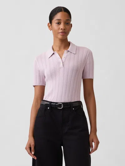 Gap Factory Ribbed Sweater Polo Shirt Shirt In Purple