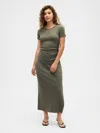 Gap Factory Ribbed T-shirt Maxi Dress In Green