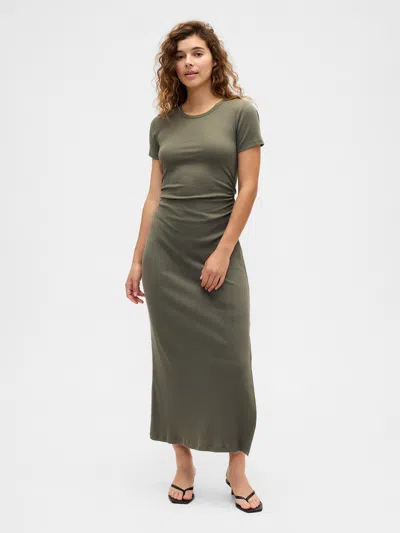 Gap Factory Ribbed T-shirt Maxi Dress In Green