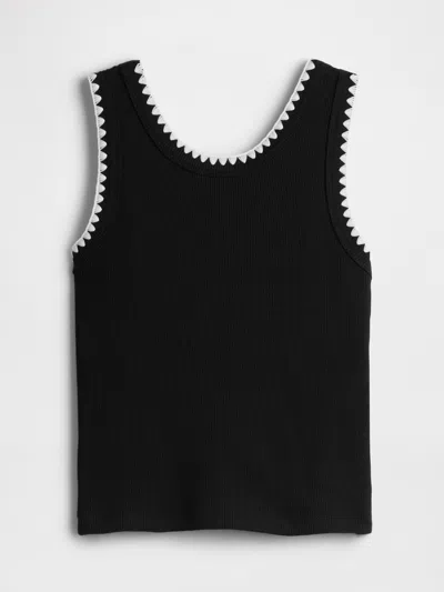 Gap Factory Kids' Ribbed Tank Top In Black
