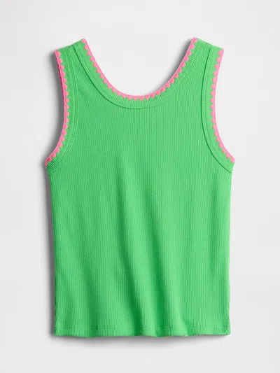 Gap Factory Kids' Ribbed Tank Top In Green