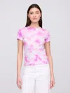 Gap Factory Ribbed Tie-dye Crewneck T-shirt In White