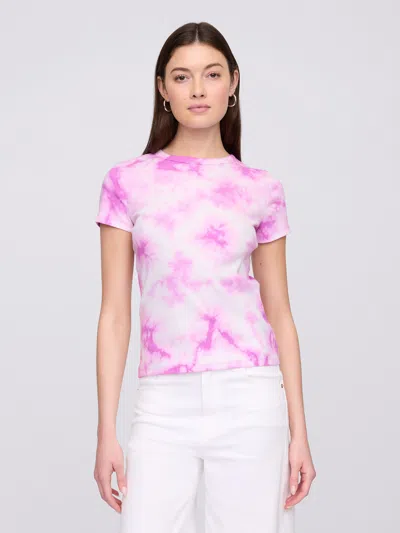 Gap Factory Ribbed Tie-dye Crewneck T-shirt In White