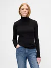 Gap Factory Ribbed Turtleneck T-shirt In Black