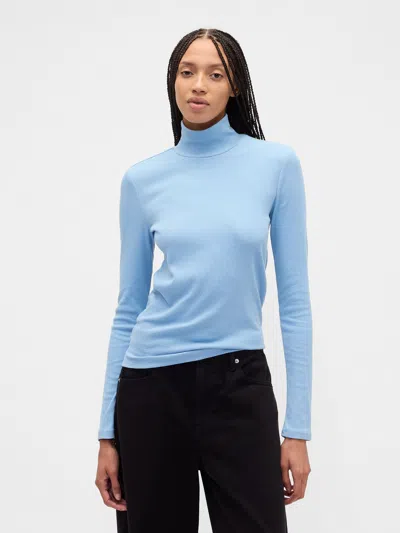 Gap Factory Ribbed Turtleneck T-shirt In Blue