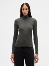 Gap Factory Ribbed Turtleneck T-shirt In Gray