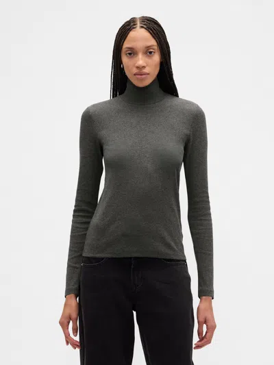 Gap Factory Ribbed Turtleneck T-shirt In Gray