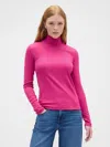 Gap Factory Ribbed Turtleneck T-shirt In Pink