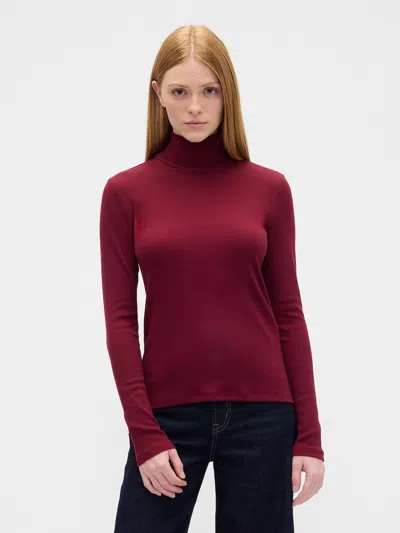 Gap Factory Ribbed Turtleneck T-shirt In Red