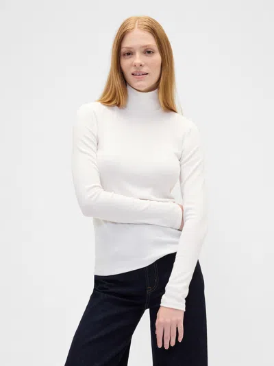 Gap Factory Ribbed Turtleneck T-shirt In White
