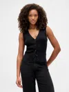 Gap Factory Ribbed V-neck Sweater Vest In Black