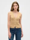 Gap Factory Ribbed V-neck Sweater Vest In Brown