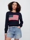Gap Factory Roll Neck Americana Intarsia Sweater In Blue
