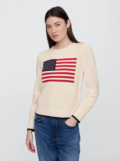 Gap Factory Roll Neck Americana Intarsia Sweater In Neutral