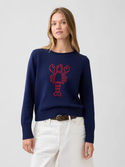 Gap Factory Rollneck Intarsia Sweater In Blue