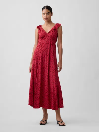 Gap Factory Ruffle V-neck Maxi Dress In Multi